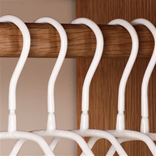 N/A White PVC Coated Hanger Metal Hanger Non-Slip Anti-Print Hanger (Color : White, Size : 32 * 19cm)