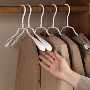 N/A White PVC Coated Hanger Metal Hanger Non-Slip Anti-Print Hanger (Color : White, Size : 32 * 19cm)