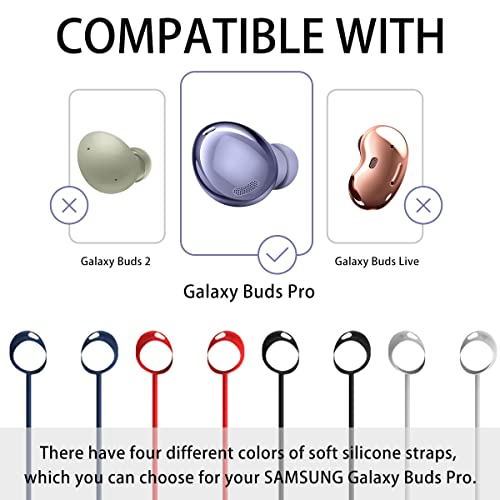 Alquar for Galaxy Buds Pro Strap, Soft Silicone Special Anti-Skid Design Sports Anti Drop Anti Lost Strap Lanyard Accessories ONLY Compatible with Samsung Galaxy Buds Pro Earbuds Neck Rope Cord-Black