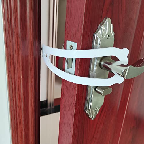 IKUSO Door Locks for Pet,Cat Door Holder Latch Without Cutting Doors,Cat Door Alternatives,Keeps Dogs and Baby Out of Cat Litter Boxes & Food,Prevent Hand Pinch (Medium)