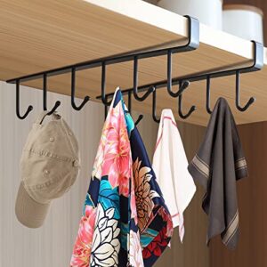 Achenyu Cup Holder Hanger Under Cabinet - Mug Hook Hanger Under Shelf - 3pcs x 6 Hook Coffee Cup Mug Holder Hanger for Kitchen - Fit for 0.8 Inch Thickness Shelf or Less (Black)