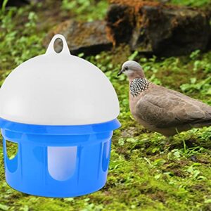 Pigeon Waterer Birds Water Feeder- Pigeon Water Dispenser, Automatic Bird Feeder for Cage, Bird Drinker Feeding Supplies for Pigeon Parrot ( 6.5L, White and Blue ) Bird Water Dispenser