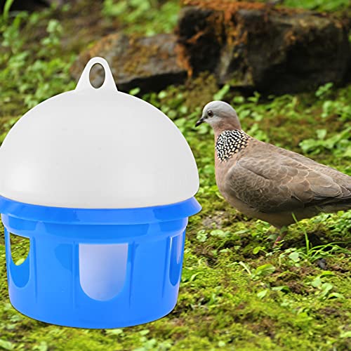 Pigeon Waterer Birds Water Feeder- Pigeon Water Dispenser, Automatic Bird Feeder for Cage, Bird Drinker Feeding Supplies for Pigeon Parrot ( 6.5L, White and Blue ) Bird Water Dispenser