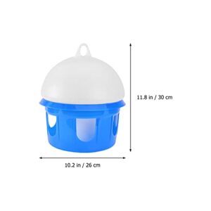 Pigeon Waterer Birds Water Feeder- Pigeon Water Dispenser, Automatic Bird Feeder for Cage, Bird Drinker Feeding Supplies for Pigeon Parrot ( 6.5L, White and Blue ) Bird Water Dispenser