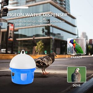 Pigeon Waterer Birds Water Feeder- Pigeon Water Dispenser, Automatic Bird Feeder for Cage, Bird Drinker Feeding Supplies for Pigeon Parrot ( 6.5L, White and Blue ) Bird Water Dispenser