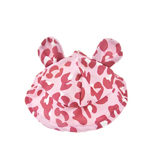 MuYaoPet Leopard Dog Bikini Beach Swimsuit with Dog Hat Swimming Cap Puppy Bathing Dress Suit Summer Pet Clothes Cat Costumes for Small Dog (Large, Pink)