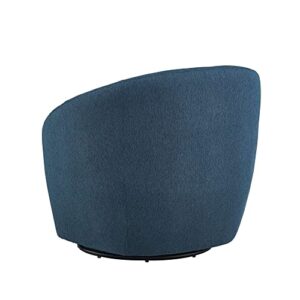 Amazon Basics Swivel Accent Chair, Upholstered Armchair for Living Room, Navy