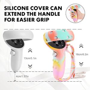 HASALASO Controller Grips Cover Accessories Compatible with Oculus Quest 2 with Battery Opening for Big Hands (Colorful)