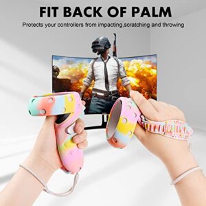 HASALASO Controller Grips Cover Accessories Compatible with Oculus Quest 2 with Battery Opening for Big Hands (Colorful)