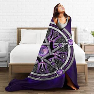 Purple Wicca Wiccan Star Pentagram Pentacle Full Fleece Throw Cloak Wearable Blanket Flannel Fluffy Comforter Quilt Nursery Bedroom Bedding King Size Plush Soft Cozy Air Conditioner Blanket