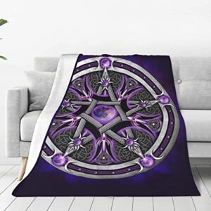 purple wicca wiccan star pentagram pentacle full fleece throw cloak wearable blanket flannel fluffy comforter quilt nursery bedroom bedding king size plush soft cozy air conditioner blanket