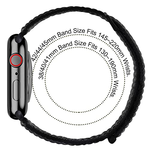 6 Pack Sport Loop Band Compatible with Apple Watch Band 49mm 45mm 44mm 42mm iWatch Ultra Series 8 7 6 5 SE 4 3 2 1 Strap Nylon Weave Women Men Stretchy Braided Wristband Breathable, 45 44 42mm (A)