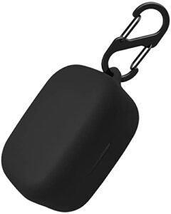 geiomoo silicone case compatible with bang olufsen beoplay ex, protective cover with carabiner (black)