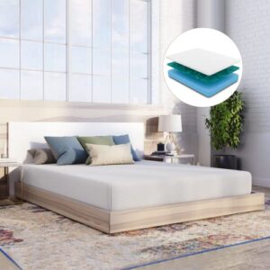 loosh twin size mattress, 8" cool gel memory foam mattress moisture wicking fabric, cool sleep & high-density orthopedic support & comfort - certipur-us certified, bed in box