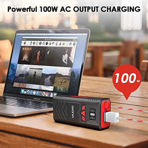 AWANFI Portable Laptop Charger with AC Outlet, 97Wh/100W Laptop Power Bank 27000mAh External Travel Battery Pack with LED Flashlight for Tablet,MacBook Pro, Notebooks, Smartphone