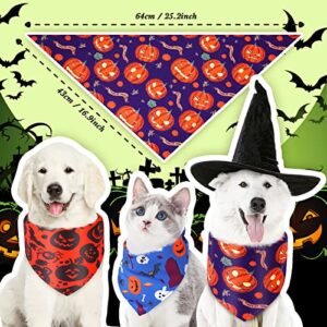 14 Pcs Halloween Dog Bandanas Dog Bib Dog Scarf Pet Bandana Dog Handkerchief for Small Medium Large Dogs Accessories Halloween Party Pet Costume (Honor Pattern)