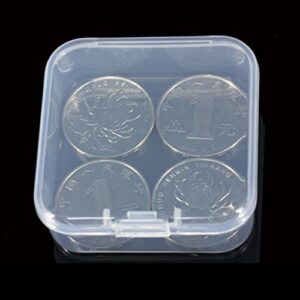 8 Pieces Small Plastic Box with Lids Square Plastic Containers Clear Plastic Boxes Craft Containers Plastic Beads Storage Containers Box for Beads Jewelry Small Items, 2.1x2.1x0.79 Inches