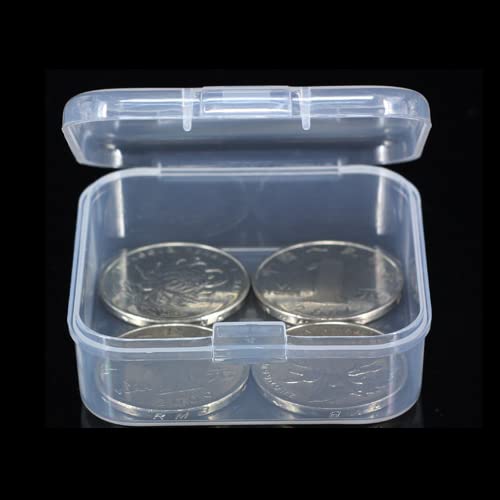 8 Pieces Small Plastic Box with Lids Square Plastic Containers Clear Plastic Boxes Craft Containers Plastic Beads Storage Containers Box for Beads Jewelry Small Items, 2.1x2.1x0.79 Inches