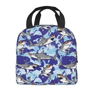 majoug funny shark lunch bags cooler tote organizer bags reusable lunch box