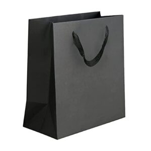 mfdsj 12 pcs black paper gift bags, 13 x 11 x 4 inch black handle bags, for present shopping and party