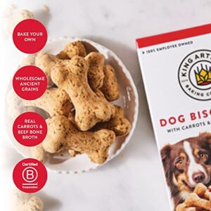 King Arthur Baking Company Dog Biscuit Mix, Beef Bone Broth & Carrot, Homemade Dog Treats, 12oz