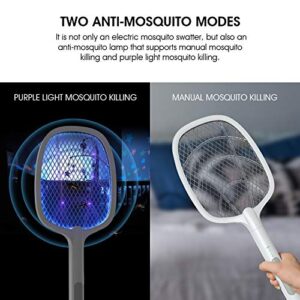 imirror Bug Zapper Racket, 2 in 1 Rechargeable Electric Fly Swatter Mosquito Swatter (2 Pack, 1200mAH)