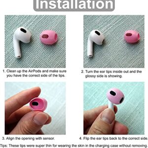 A-Focus 5 Pairs [ Fit in Case ] Compatible with AirPods 3rd Ear Tips Replacement Ultra Thin Grip Tips Anti Slip/Scratch Eartips Earbuds Cover Skin Accessories for New AirPod 3, 3 White 2 Black