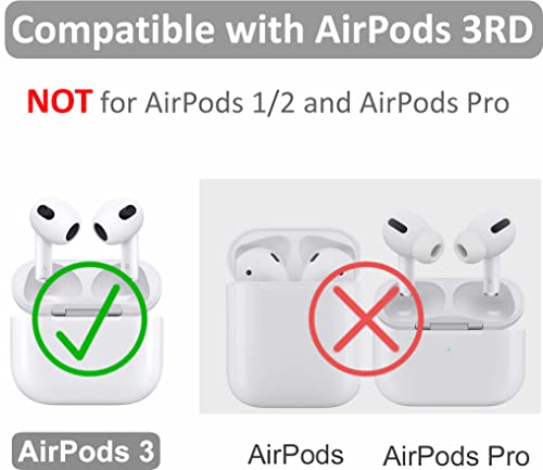 A-Focus 5 Pairs [ Fit in Case ] Compatible with AirPods 3rd Ear Tips Replacement Ultra Thin Grip Tips Anti Slip/Scratch Eartips Earbuds Cover Skin Accessories for New AirPod 3, 3 White 2 Black