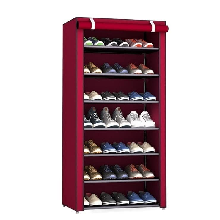 Shoe Rack Shoe Shelf Stackable Shoe Rack Simple Shoe Rack Fabric Shoe Shelf Multifunction 7 Layers Shoe Cabinet Shoe Organiser Rack Shoe Boots Storage Rack Shelf with Cover Shoe Racks Shoe Bench Stac