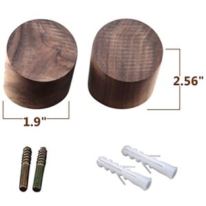 Harrier Hardware Invisible Anchor Wall Hooks, Walnut, Large, 2-Pack