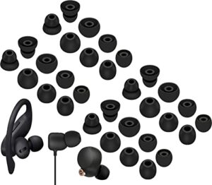 a-focus 16 pairs 3.8mm inner hole ear tips fit most in-ear earbuds ( inner hole 3.8mm -4.5mm ), replacement silicone eartips compatible with beats flex wf-1000xm4 and powerbeats pro, black