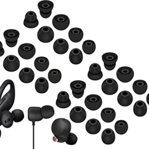 A-Focus 16 Pairs 3.8mm Inner Hole Ear Tips Fit Most in-Ear Earbuds ( Inner Hole 3.8mm -4.5mm ), Replacement Silicone Eartips Compatible with Beats Flex WF-1000XM4 and Powerbeats Pro, Black