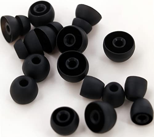 A-Focus 16 Pairs 3.8mm Inner Hole Ear Tips Fit Most in-Ear Earbuds ( Inner Hole 3.8mm -4.5mm ), Replacement Silicone Eartips Compatible with Beats Flex WF-1000XM4 and Powerbeats Pro, Black