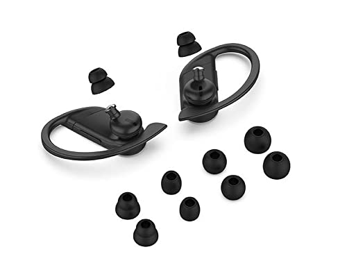 A-Focus 16 Pairs 3.8mm Inner Hole Ear Tips Fit Most in-Ear Earbuds ( Inner Hole 3.8mm -4.5mm ), Replacement Silicone Eartips Compatible with Beats Flex WF-1000XM4 and Powerbeats Pro, Black