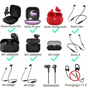 A-Focus 16 Pairs 3.8mm Inner Hole Ear Tips Fit Most in-Ear Earbuds ( Inner Hole 3.8mm -4.5mm ), Replacement Silicone Eartips Compatible with Beats Flex WF-1000XM4 and Powerbeats Pro, Black