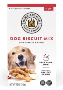 king arthur baking company dog biscuit mix, pumpkin & apple, homemade dog treats, 12oz