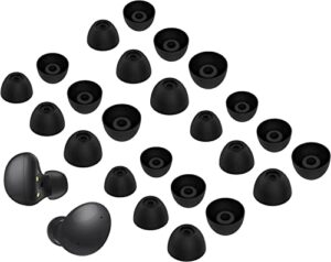 a-focus 12 pairs ear tips for galaxy buds 2 and galaxy buds plus, s m l 3 size replacement silicone eartips earbuds cover skin compatible with samsung galaxy buds 2 sm-r177, black