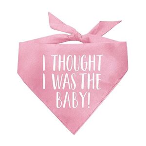 i thought i was the baby baby announcement dog bandana (baby pink, xs 340)