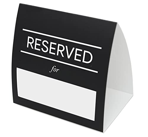 Reserved For Table Signs 20 Pack | Table Tent Place Cards for Weddings, Restaurants, Events