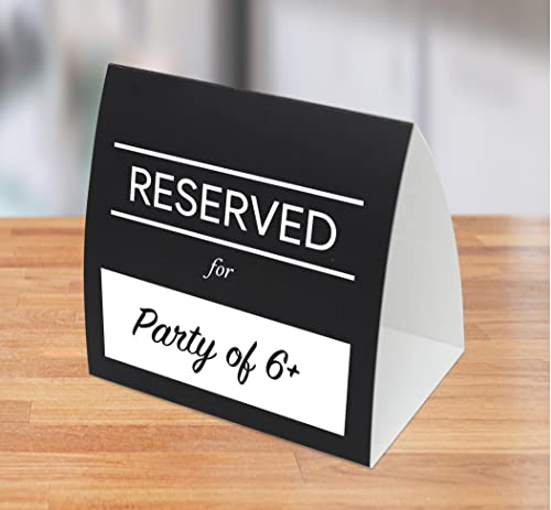 Reserved For Table Signs 20 Pack | Table Tent Place Cards for Weddings, Restaurants, Events