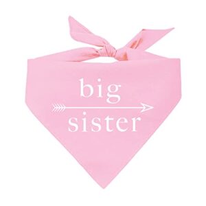 big sister or big brother gender reveal baby announcement dog bandana (baby pink or baby blue)