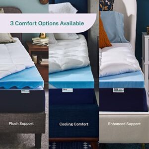 Sleep Innovations Cooling Comfort Gel Memory Foam Dual Layer Mattress Topper, 4 Inch, Twin Size, Pillow Top Cover