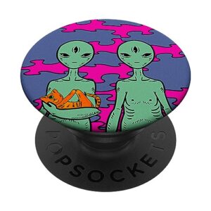 trippy alien family cat psychedelic hallucinogenic space et popsockets swappable popgrip