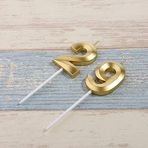 Gold 29th & 92nd Birthday Candles,Gold Number 29 92 Cake Topper for Birthday Decorations Party Decoration