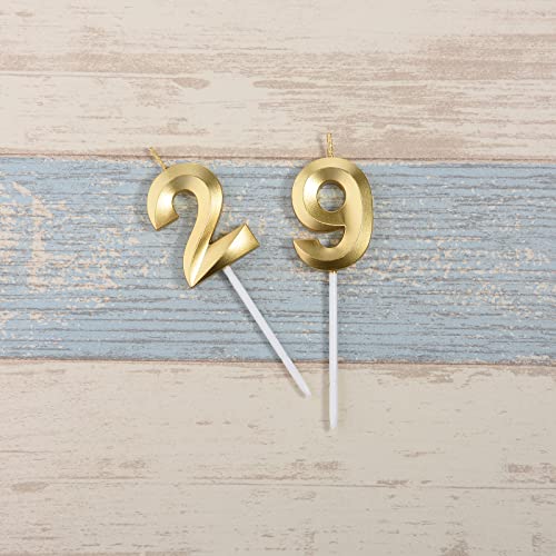 Gold 29th & 92nd Birthday Candles,Gold Number 29 92 Cake Topper for Birthday Decorations Party Decoration