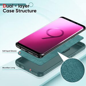 LeYi Galaxy S9 Case, Ultra Slim Shockproof Silicone Protective Cover with Microfiber Lining, 3 Layers, Green