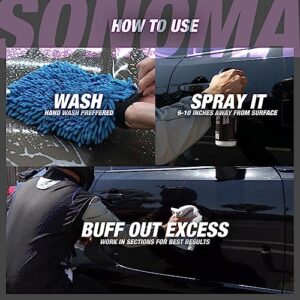 WASH&WHIPS Sonoma Ceramic Coating Spray 9H - Easy to Apply, No Cure Time - Protect from Sun Rays Chemical Stains, Hydrophobic with a Glossy Shine & Finish - Cars, Rv’s, Motorcycles & Boats - 16 fl oz