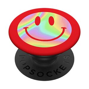 fun smiley face happy smile design on red popsockets swappable popgrip
