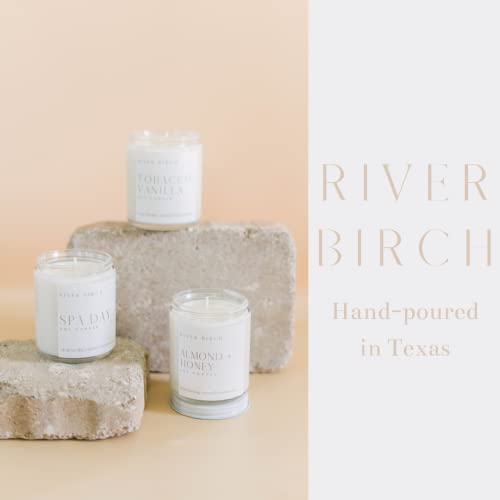 River Birch Candles Tobacco Vanilla Scented Candle | Premium, All-Natural, Non-Toxic, Soy Candles | 8.5oz 40 Hr Burn Time | Cozy Relaxing Gifts for Home