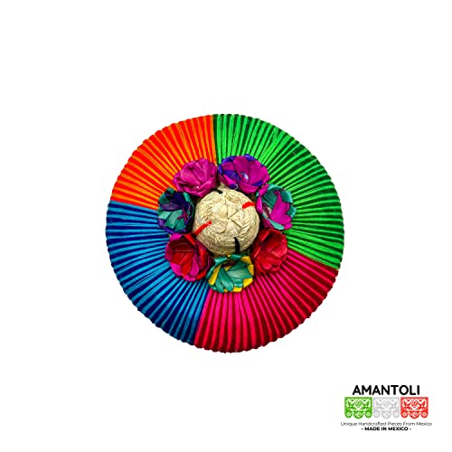 Amantoli - Mexican 100% Handwoven Sombrero Tortilla Baskets (2 Piece Set) | Mexican Tortilla Warmer |Tortillero de Palma Hecho en Mexico | Palm Straw Mexican Tortilla Bowl | Fiesta - Decoration.